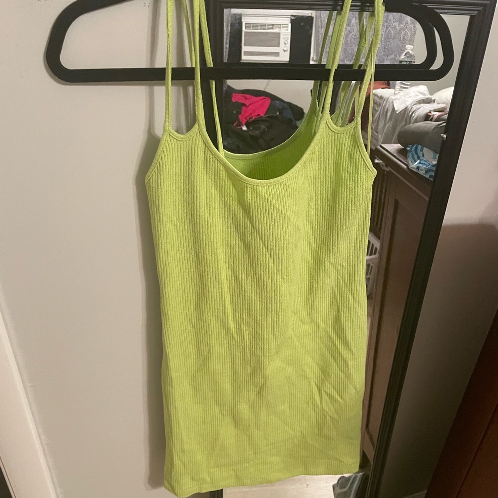 Women’s size medium Zara dress-Lime green very stretchy.